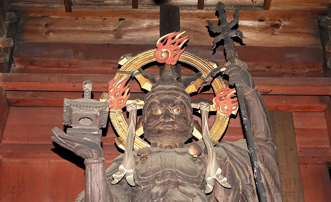 The statue of Bishamonten in Oiwasan Bishamonten