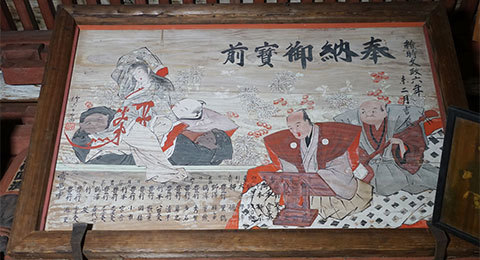 人形浄瑠璃図 大岩山毘沙門天 人形浄瑠璃図(絵馬・奉納額)